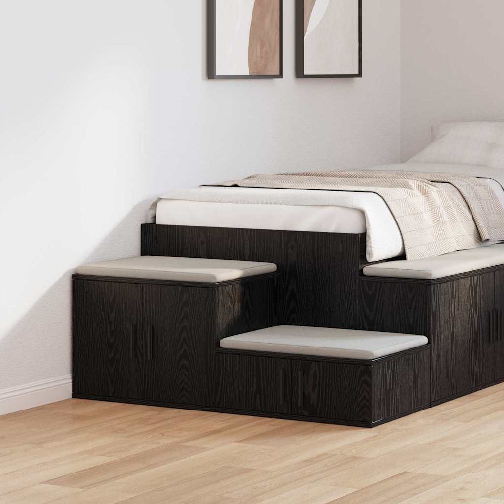 Oppbevaringsskap 2 pcs Juodas ąžuolas 127 x 41 x 40 cm