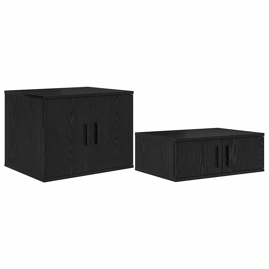 Oppbevaringsskap 2 pcs Juodas ąžuolas 127 x 41 x 40 cm
