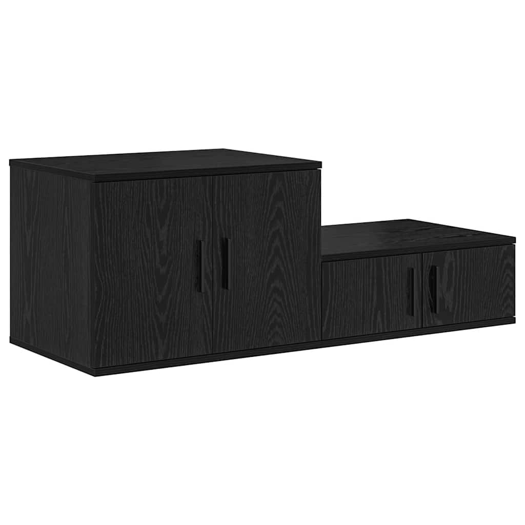 Oppbevaringsskap 2 pcs Juodas ąžuolas 127 x 41 x 40 cm