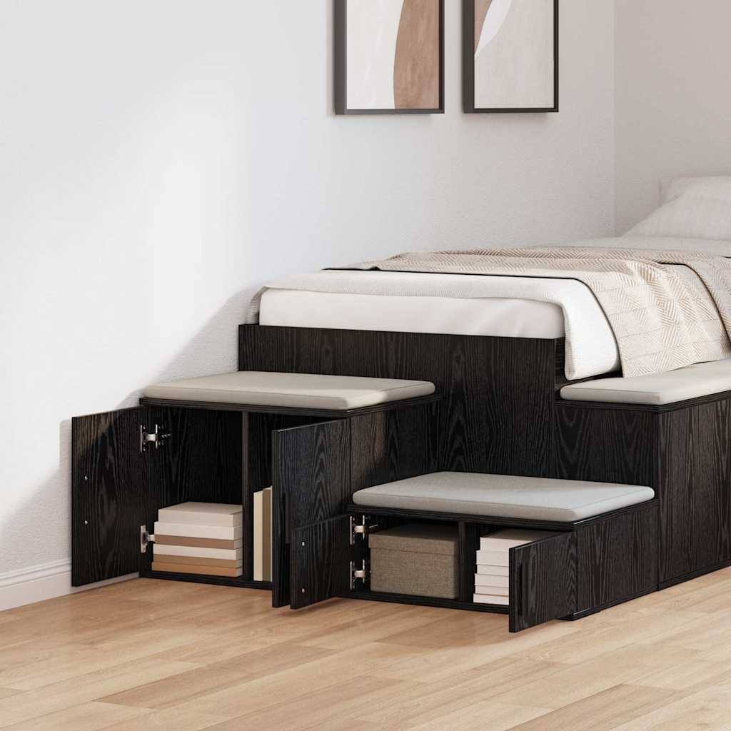 Juoda Saugojimo Spinta 108x41x40 cm Iš Inžinerinės Medienos