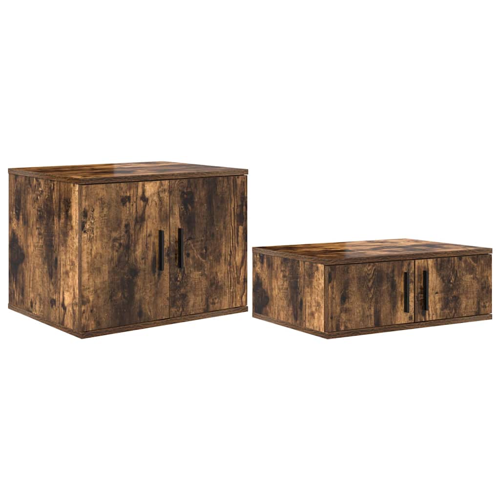 Oppbevaringsskap 2 pcs Rūkyta ąžuolas 103 x 41 x 40 cm