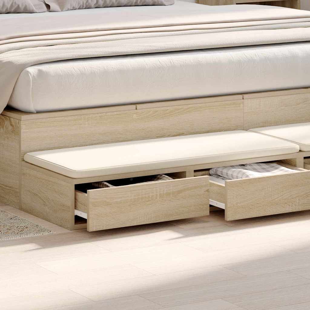 Bed drawers with drawer Sonoma oak 200 x 36.5 x 16.5 cm