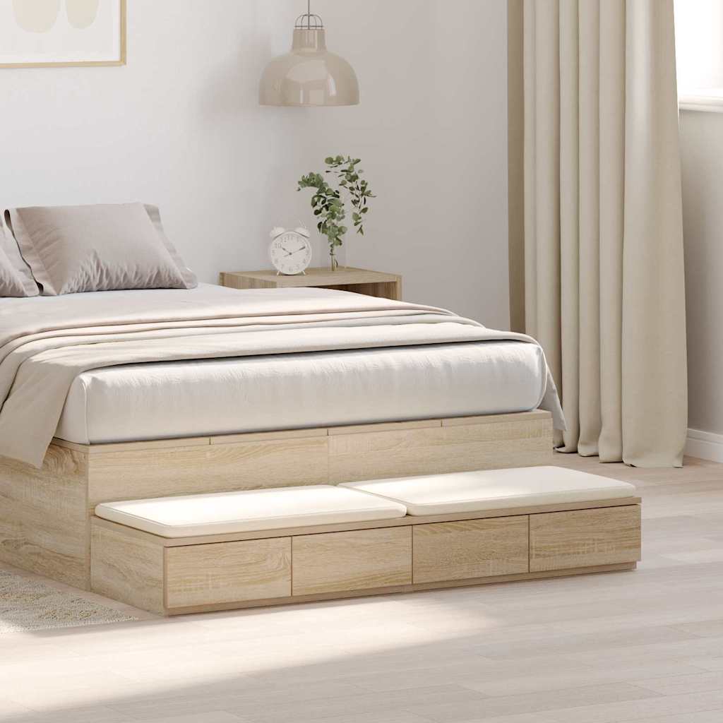 Bed drawer with drawer Sonoma oak 120 x 36.5 x 16.5 cm