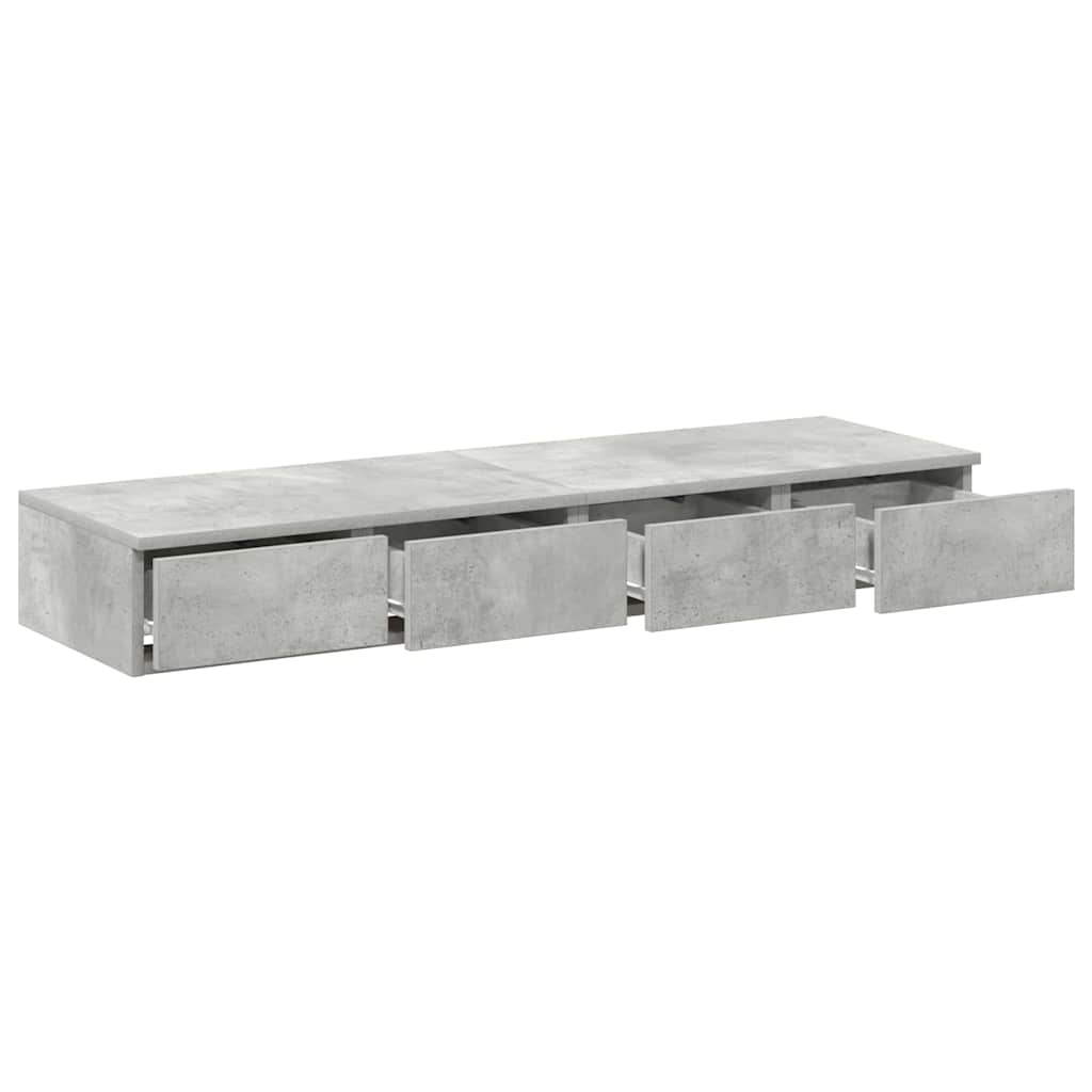 Bed drawers with drawers Concrete grey 120 x 36.5 x 16.5 cm
