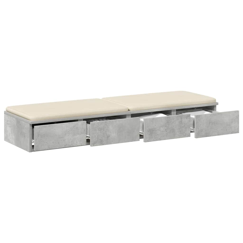 Bed drawers with drawers Concrete grey 120 x 36.5 x 16.5 cm