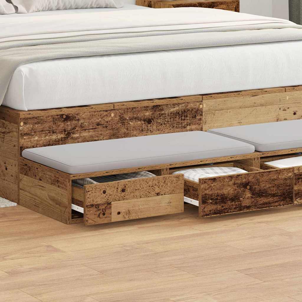Bed drawers with drawers Old Wood 120 x 36.5 x 16.5 cm