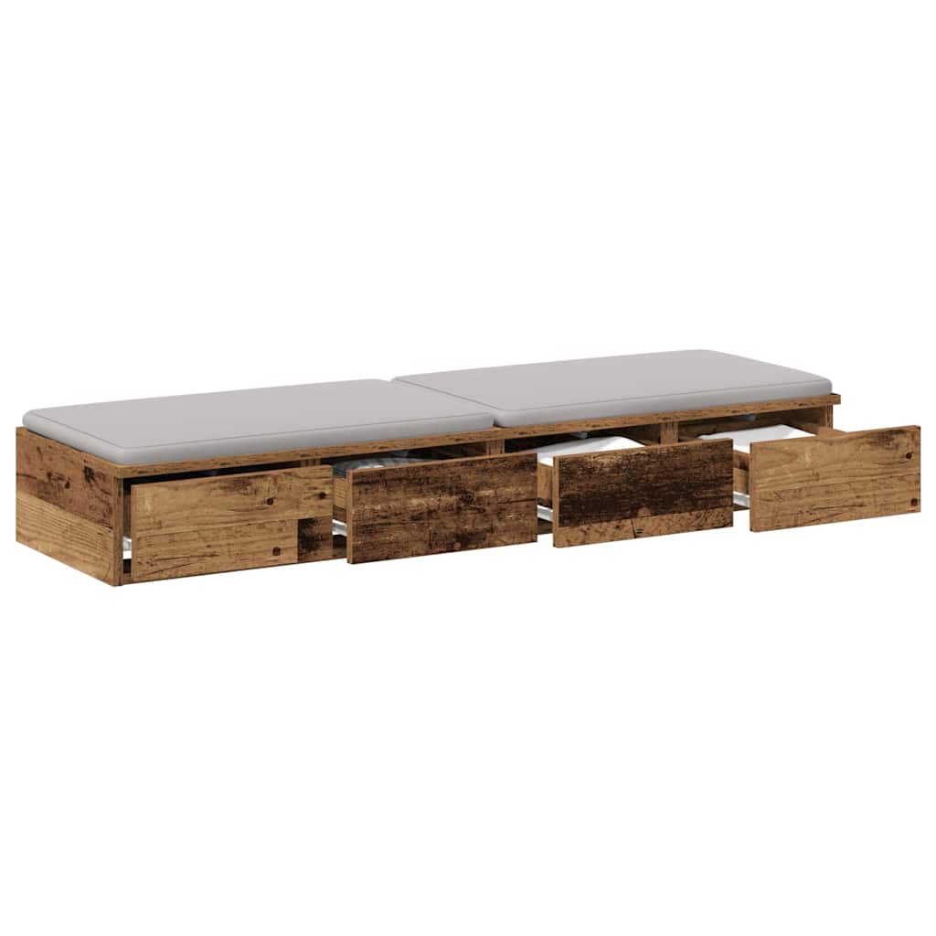 Bed drawers with drawers Old Wood 120 x 36.5 x 16.5 cm