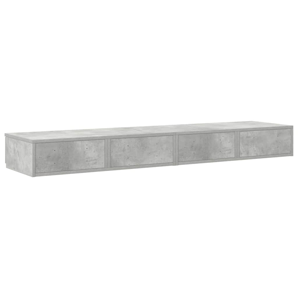 Bed Drawers with Drawers Concrete Grey 140 x 36.5 x 16.5 cm