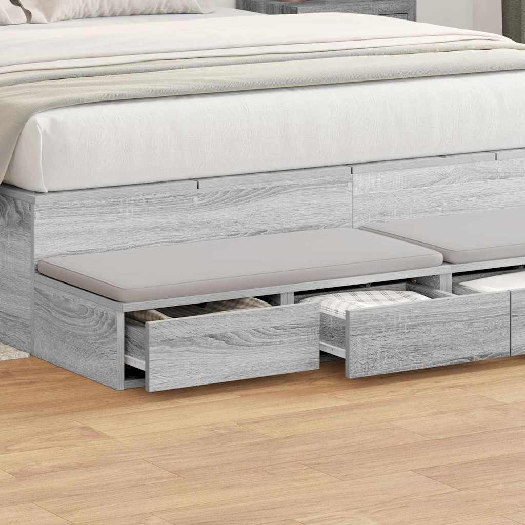 Lovos stalčiai su stalčių Pilkas Sonoma 150 x 36,5 x 16,5 cm