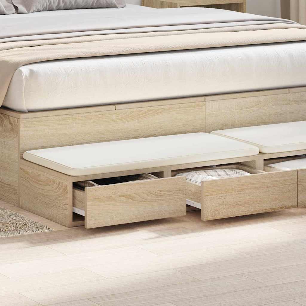 Bed Drawers with Drawer Sonoma Oak 160 x 36.5 x 16.5 cm