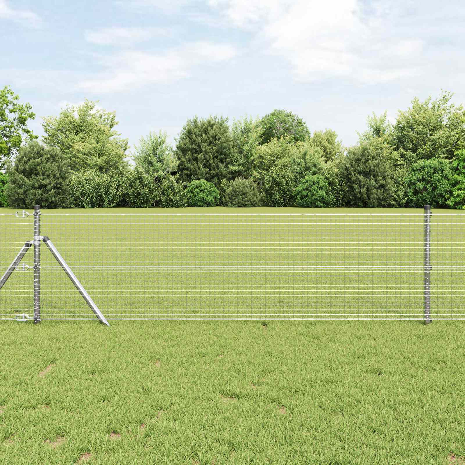 Welded Wire Fence Silver 0.8 x 25 m