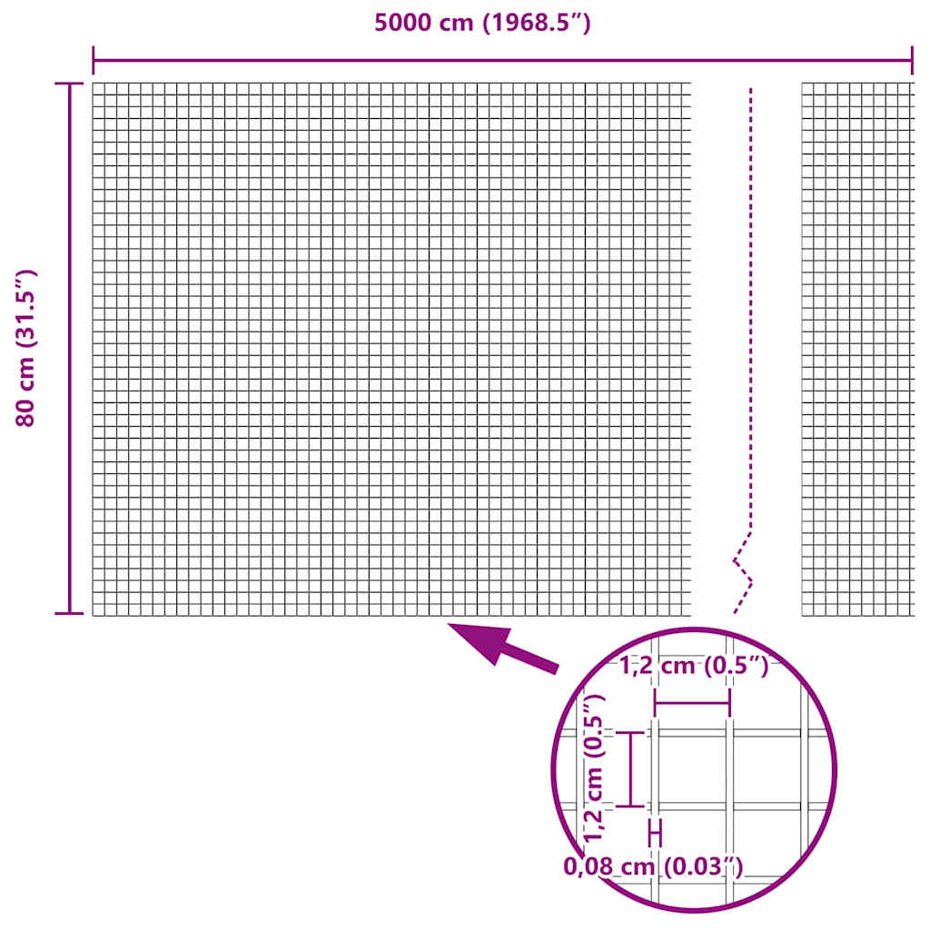 Suvirinto vielos tvoros Žalia 0.8 x 50 m