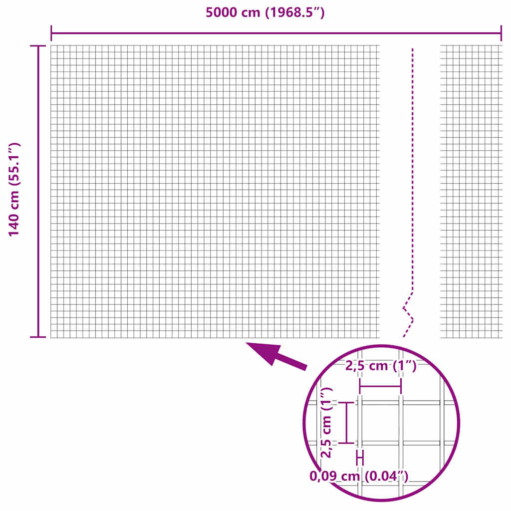 Metinātais stieples žogs Zaļš 1.4 x 50 m