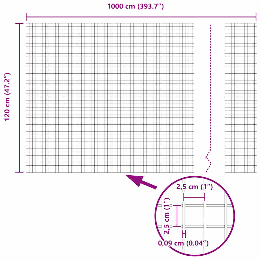 Suvirinto vielos tvoros Pilka 1.2 x 10 m
