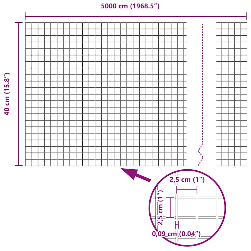 Suvirinto vielos tvoros Pilka 0.4 x 50 m