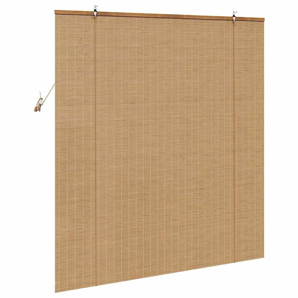 Roller blind with curtains Brown 140 x 160 cm bamboo