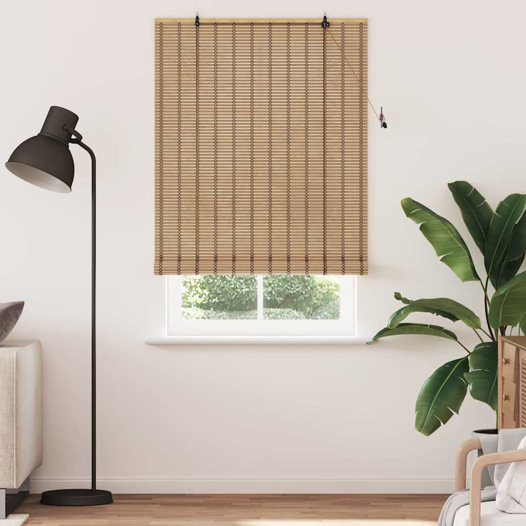 Rulode ar aizkariem Gaiši brūna 110 x 220 cm bambuss