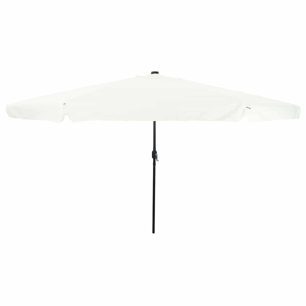 Garden Umbrella with LED Lights ø395x245 cm Sand White