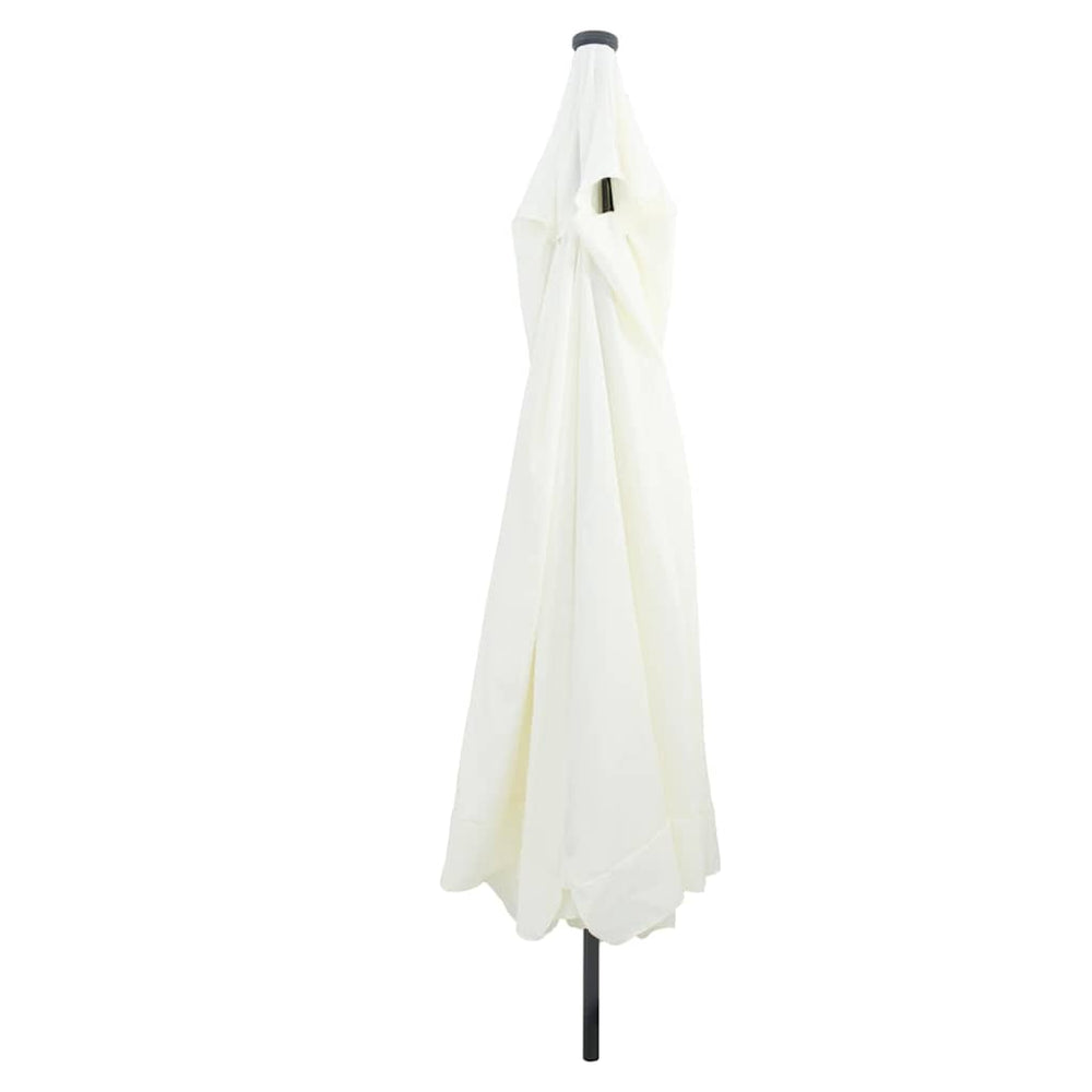 Garden Umbrella with LED Lights ø395x245 cm Sand White