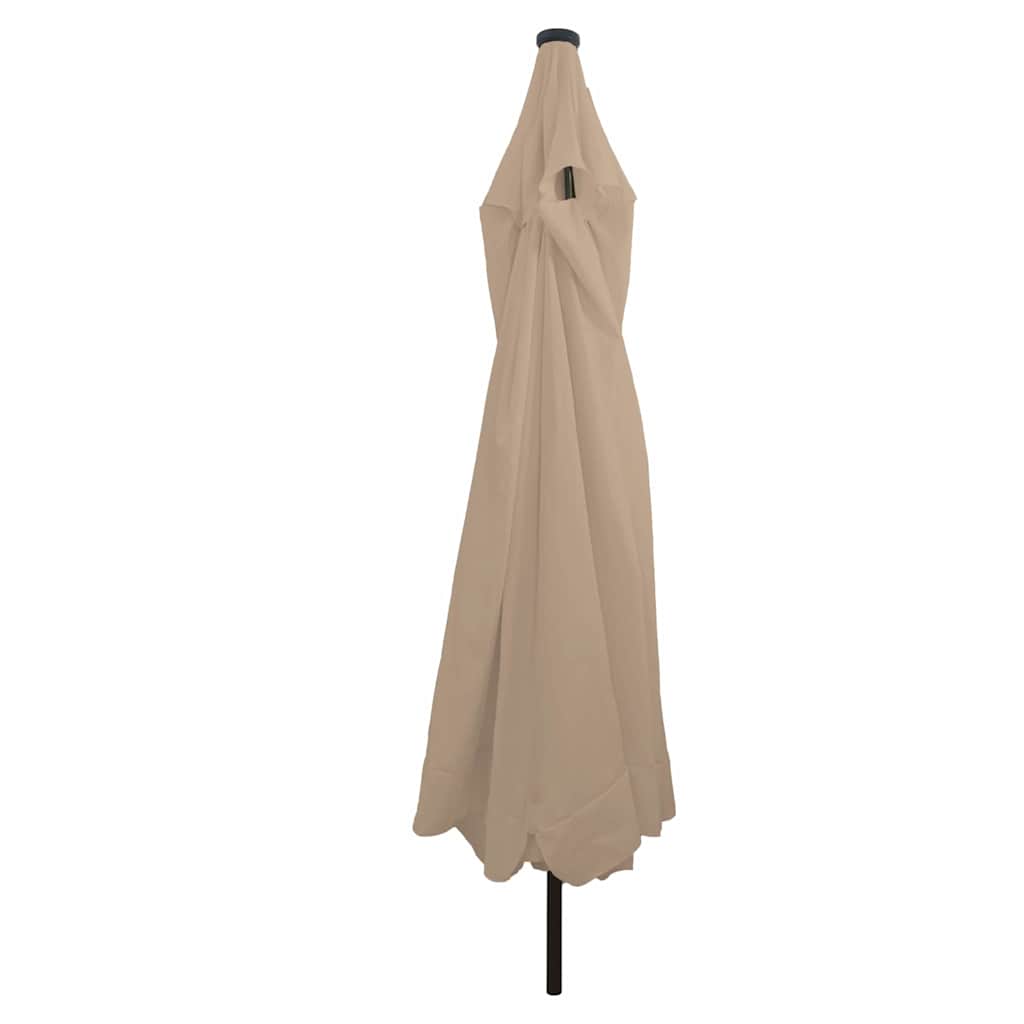 Garden Parasol with LED Lights ø395x245 cm Taupe
