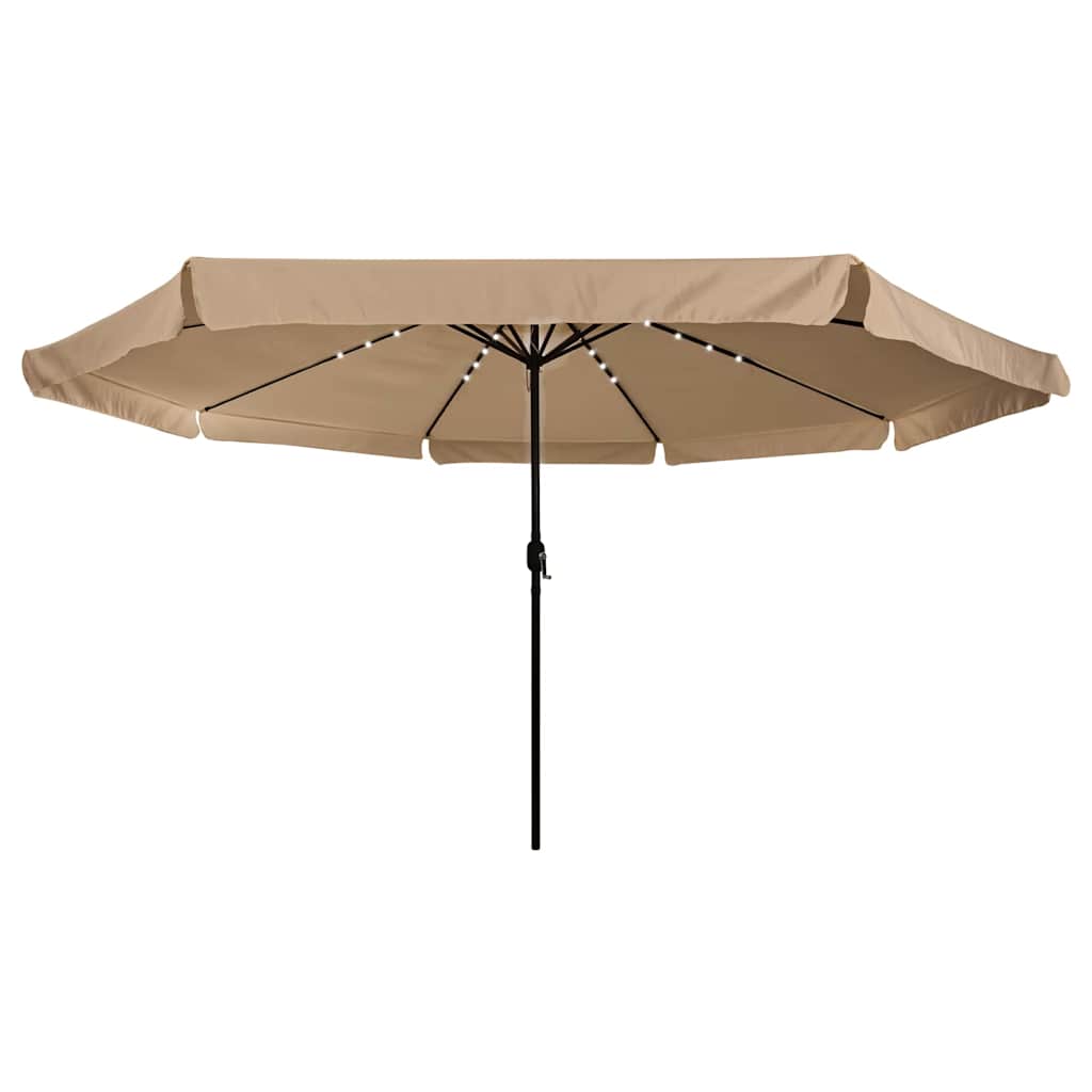 Garden Parasol with LED Lights ø395x245 cm Taupe