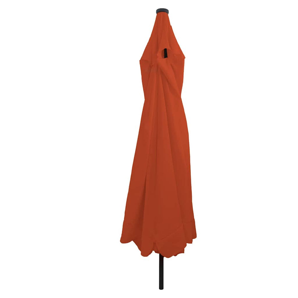 Garden Umbrella with LED Lights ø395x245 cm Terracotta