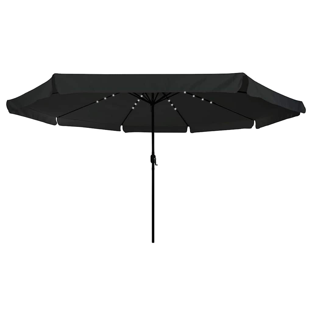 Garden parasol with LED lights ø395x245 cm black
