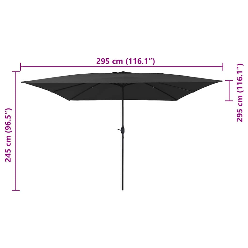 Rectangular Garden Umbrella 295x245 cm Anthracite