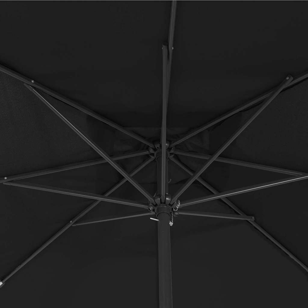 Sodo skėtis Juoda 295 x 295 x 245 cm Poliesteris ir plienas