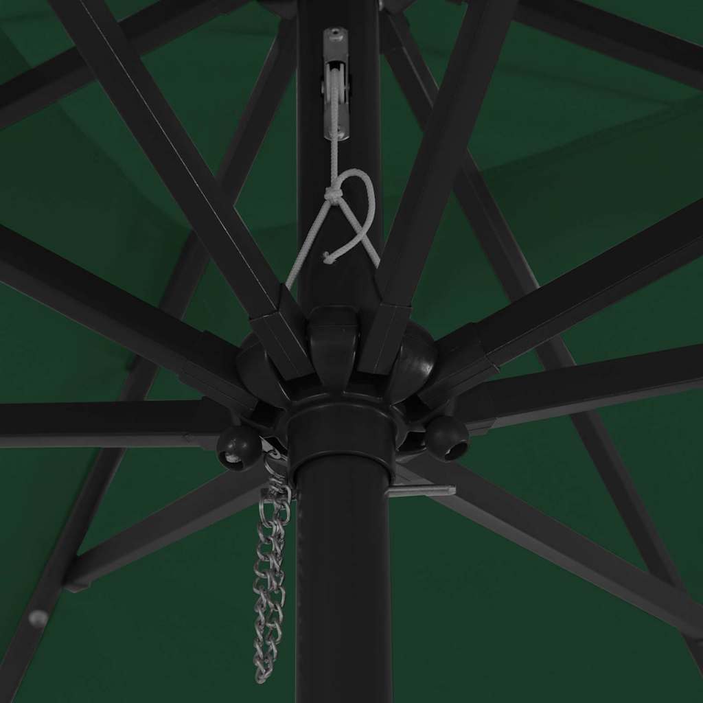 Square Garden Umbrella with LED Lights 295x245 cm Green