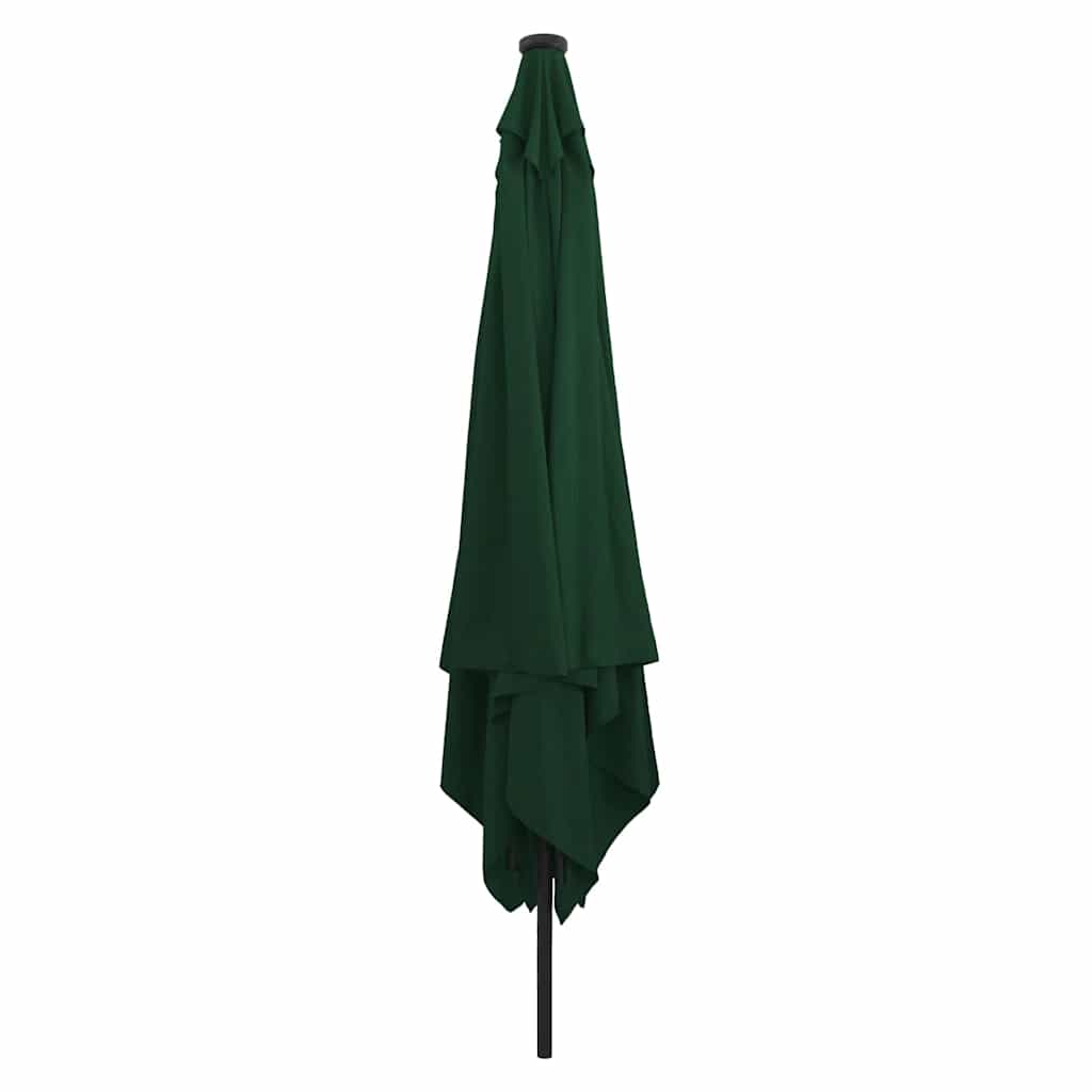Square Garden Umbrella with LED Lights 295x245 cm Green