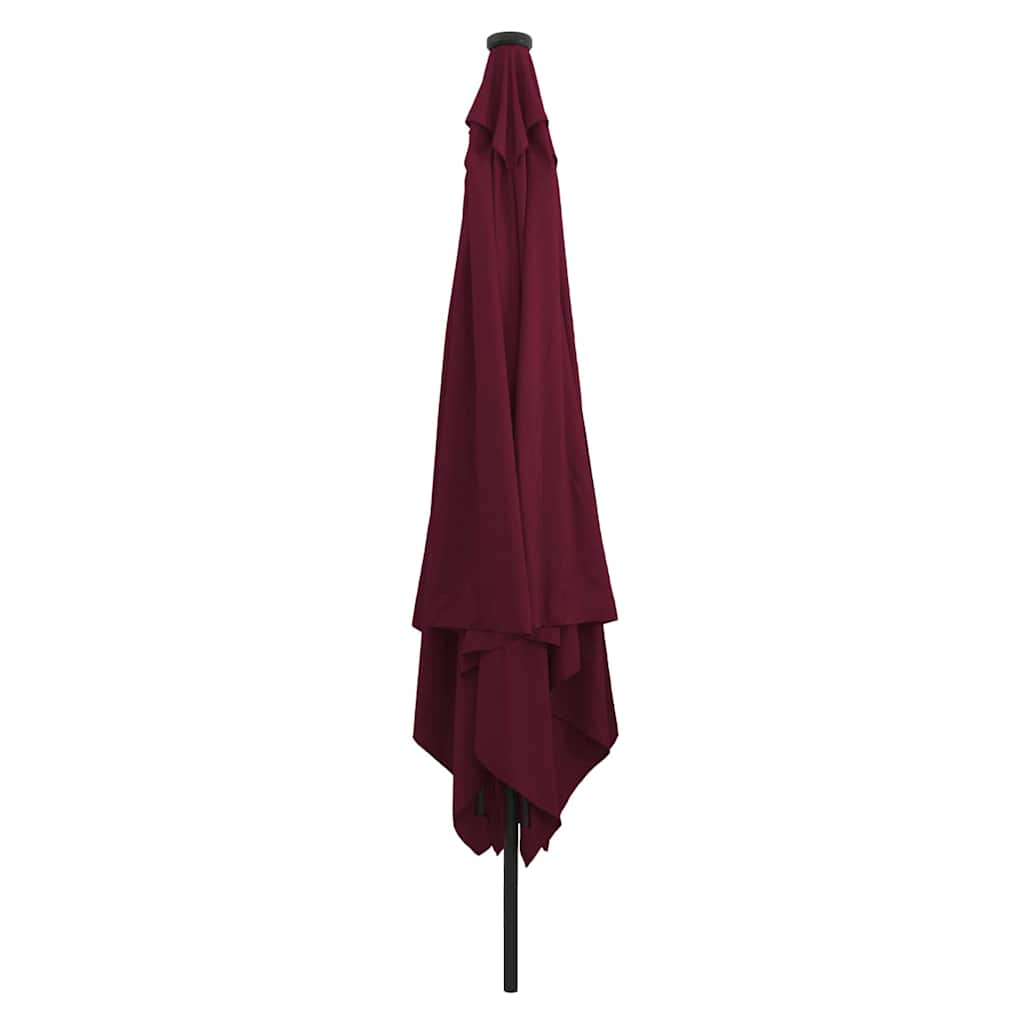 Square Garden Parasol with LED Lights 295x245 cm Burgundy