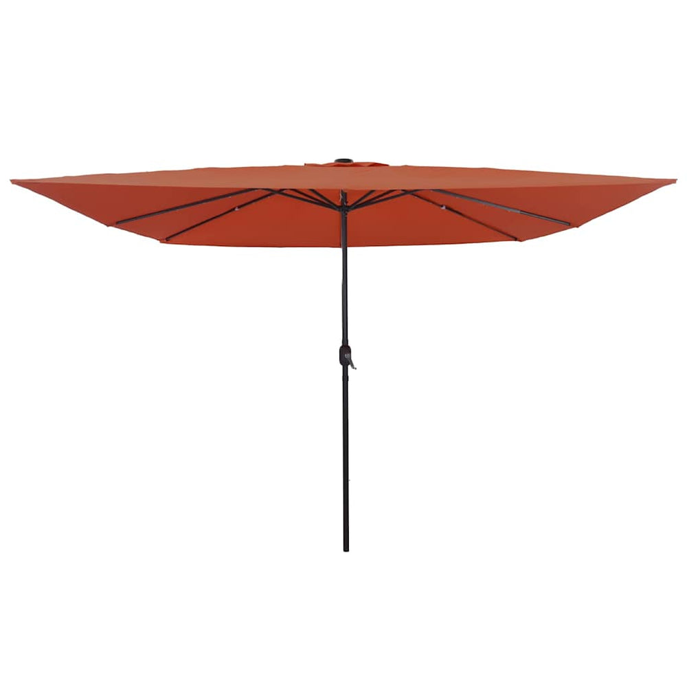 Rectangular Patio Umbrella with LED Lights 295x245 cm Terracotta