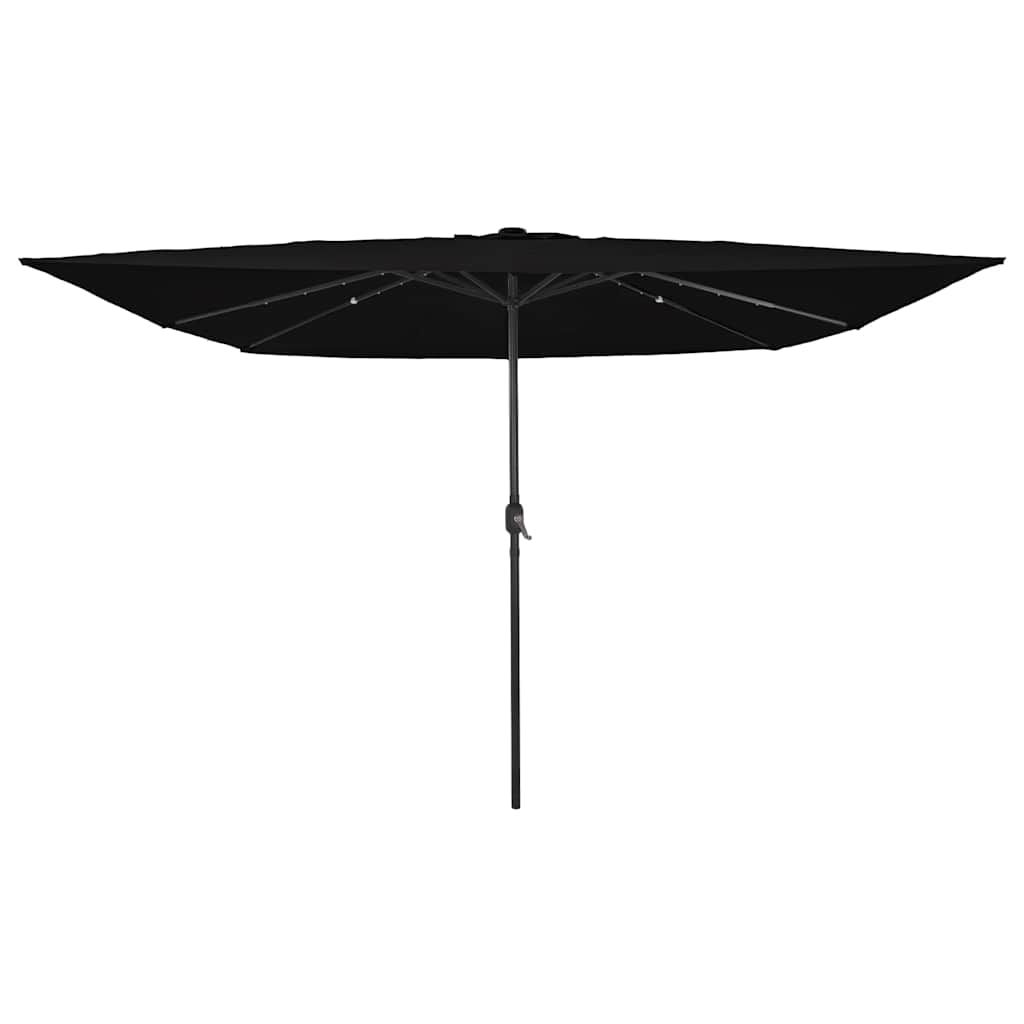 Square Garden Gazebo with LED Lights 295x245 cm Black