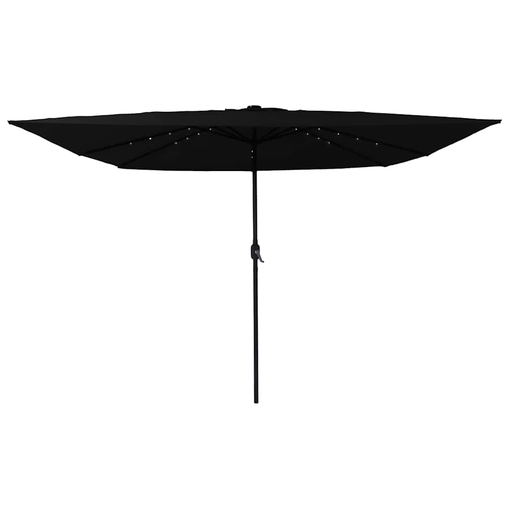 Square Garden Gazebo with LED Lights 295x245 cm Black