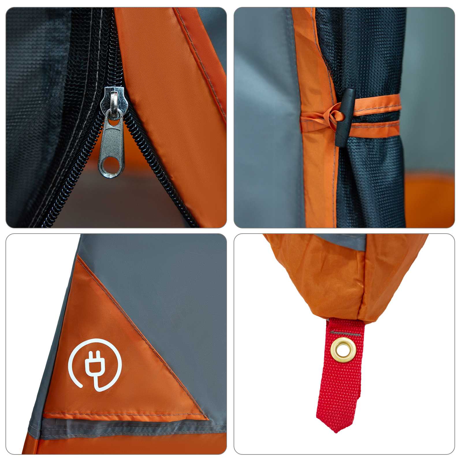 Kempingo Palapinių Komplektas 2 pcs Oranžinė Tafeta ir Medžiaga
