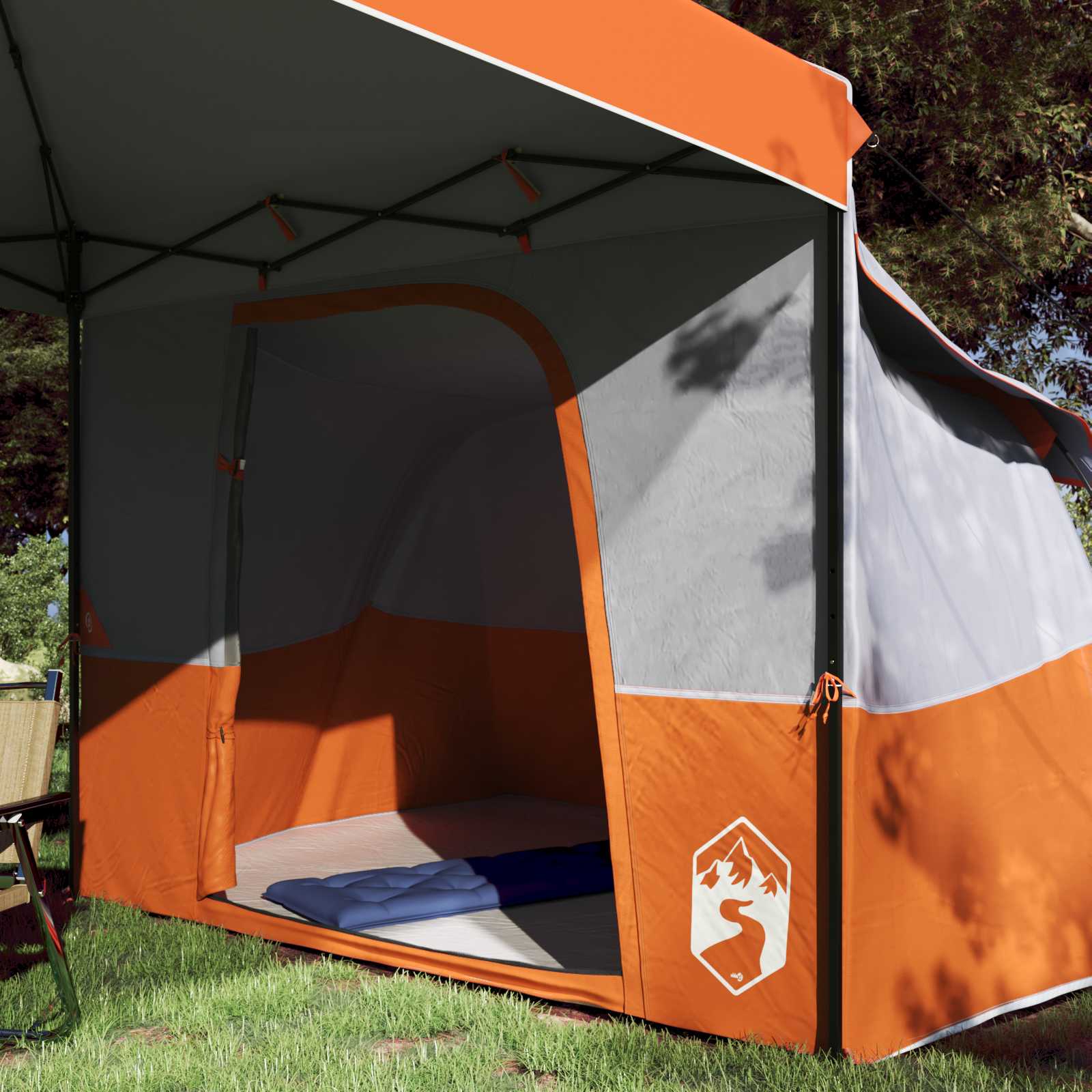 Kempingo Palapinių Komplektas 2 pcs Oranžinė Tafeta ir Medžiaga