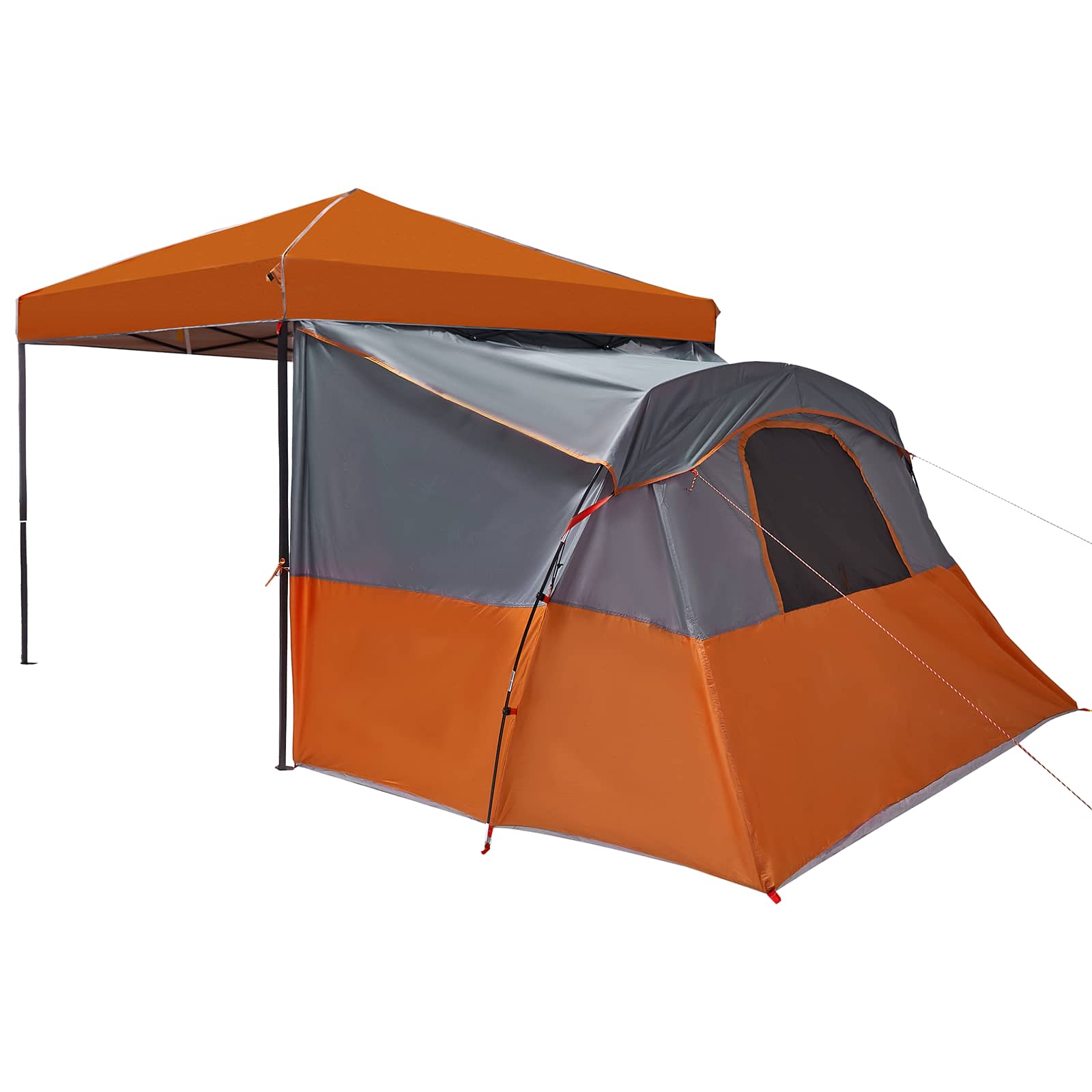 Kempingo Palapinių Komplektas 2 pcs Oranžinė Tafeta ir Medžiaga