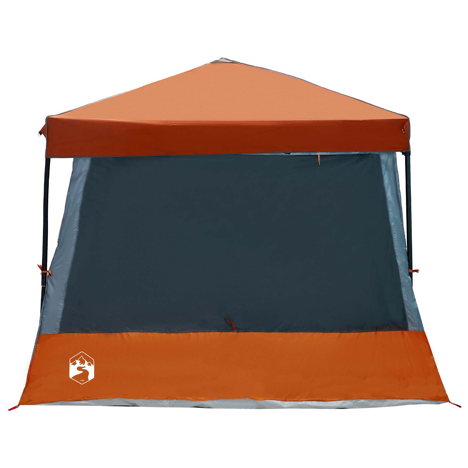 Camping Tent Set with Awning 2 pcs Grey and Orange