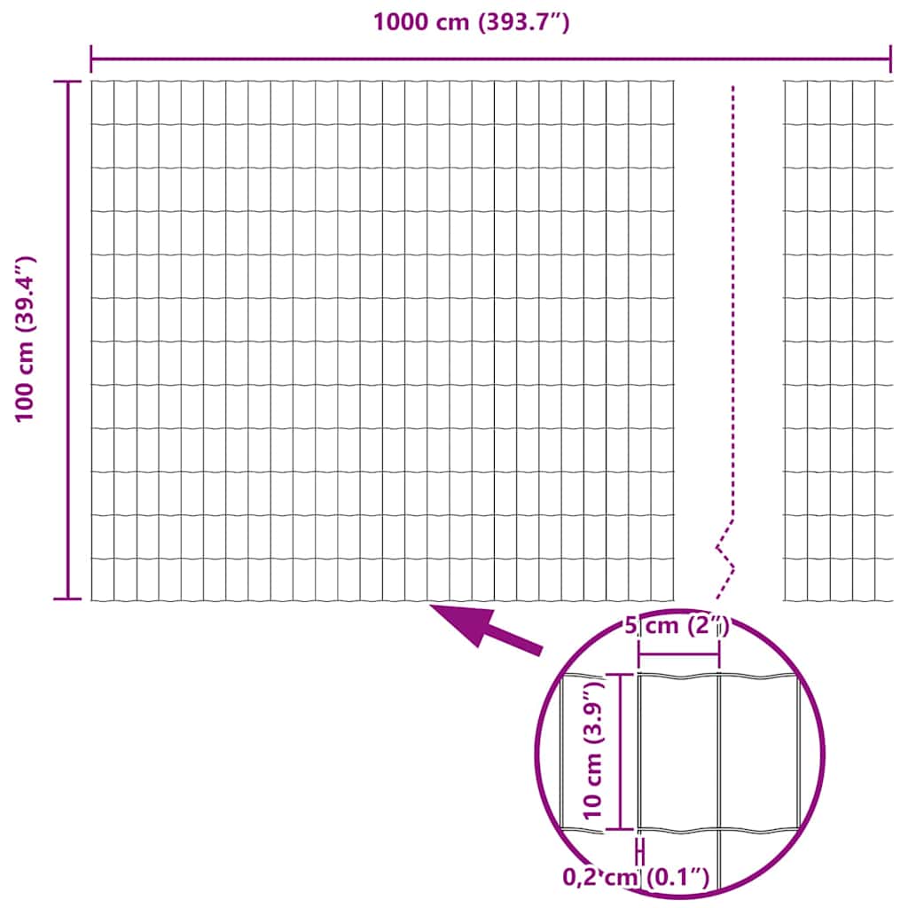 Euro fence Green 1 x 10 m PVC-coated iron