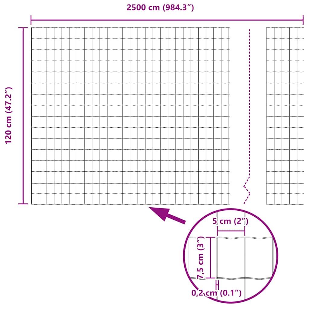 Euro fence Green 1.2 x 25 m PVC coated iron