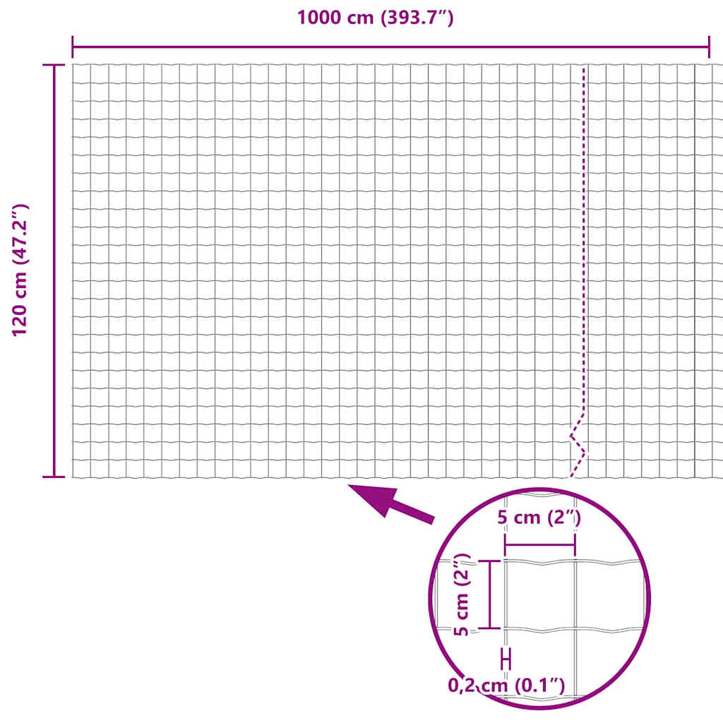 Euro Fence Grey 1.2 x 10 m PVC Coated Iron