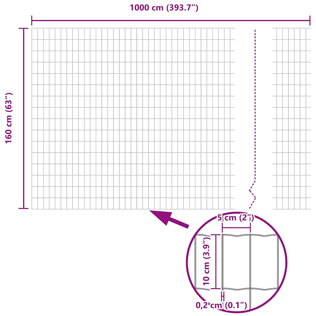 Euro Fence Gray 1.6 x 10 m PVC Coated Iron