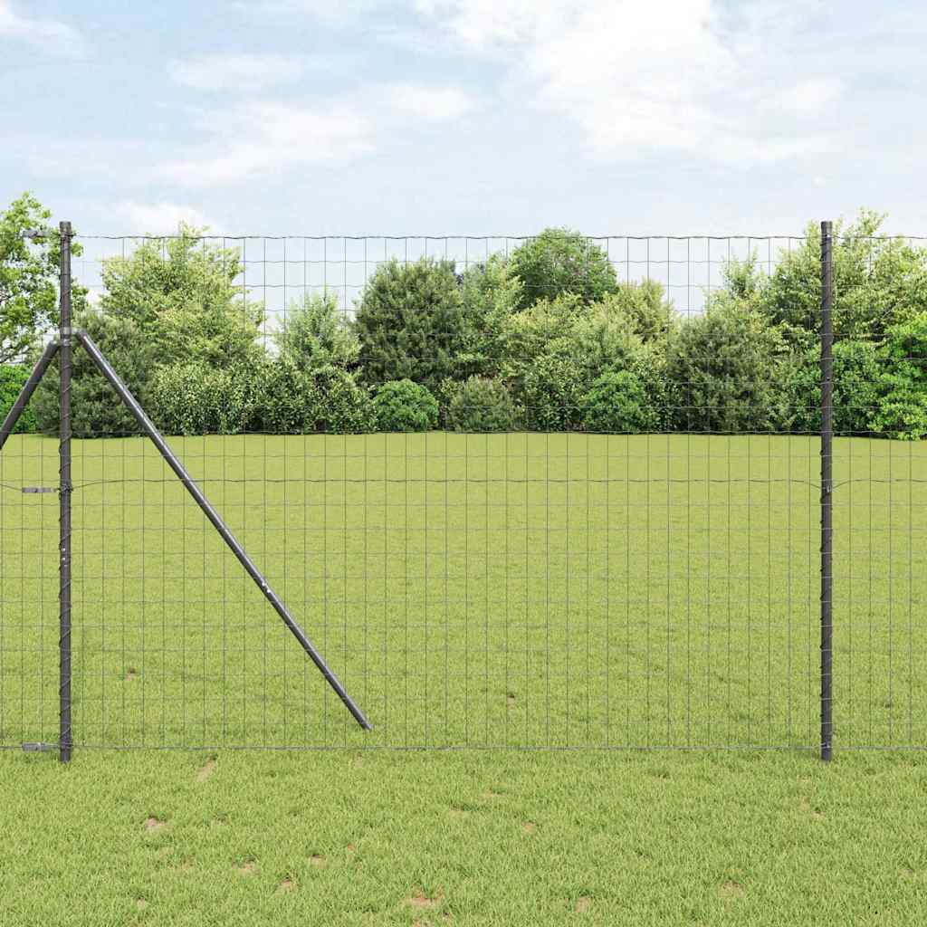 Euro žogs Melns 1.6 x 10 m PVC pārklāts tērauds