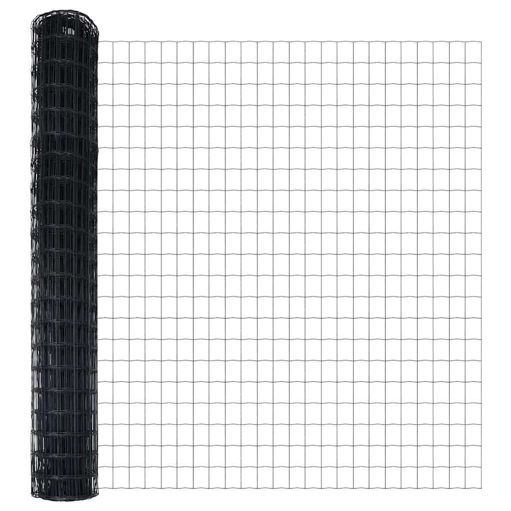Euro žogs Melns 1.6 x 10 m PVC pārklāts tērauds