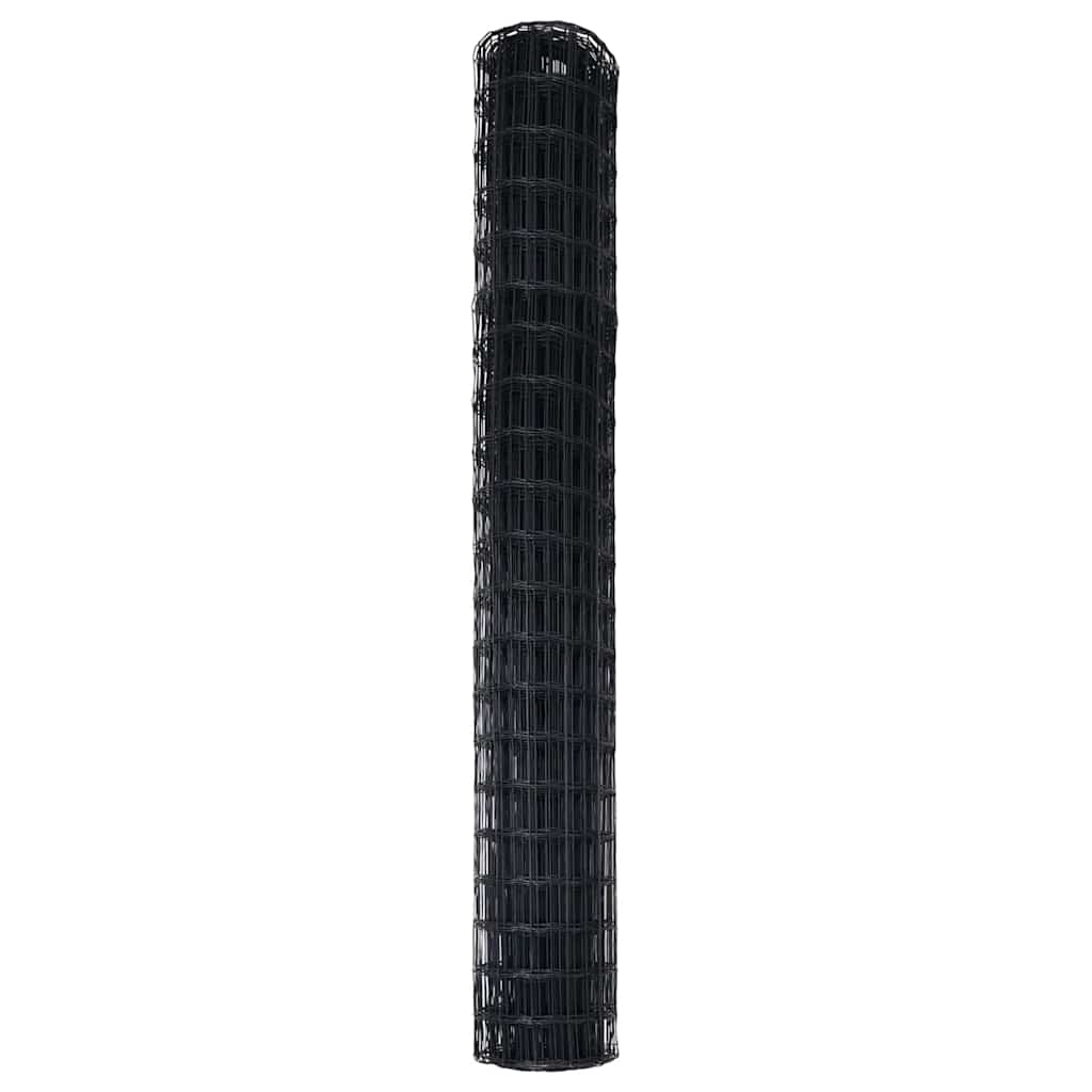 Euro žogs Melns 1.6 x 10 m PVC pārklāts tērauds