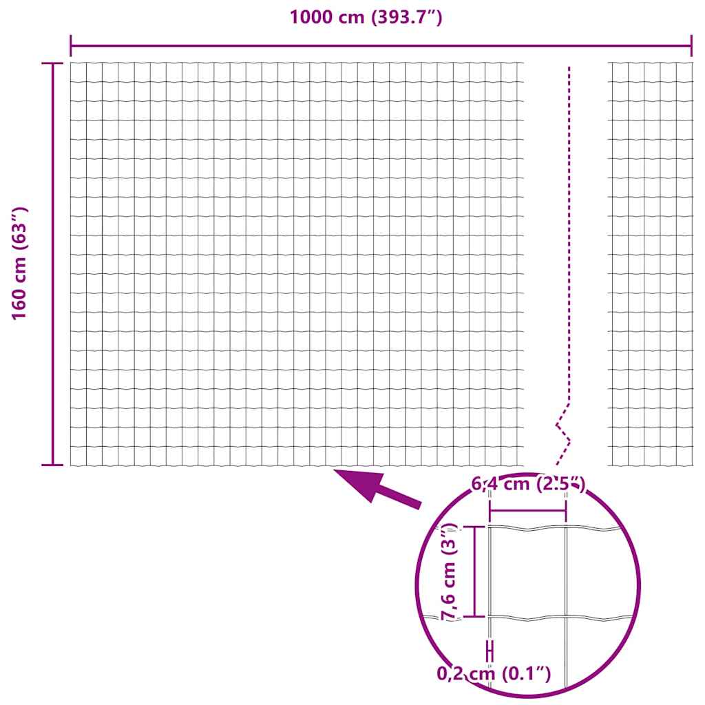 Euro žogs Melns 1.6 x 10 m PVC pārklāts tērauds