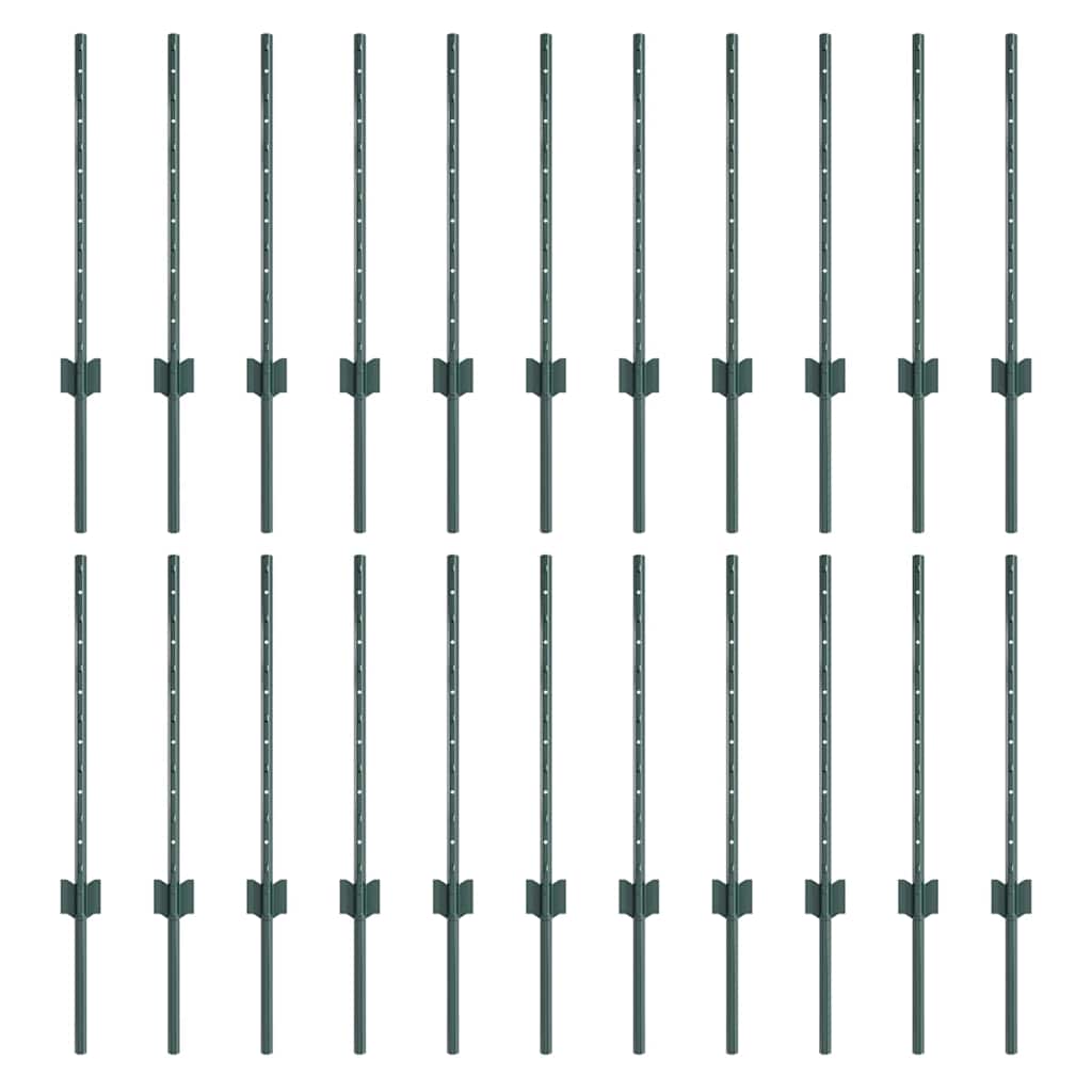 Tvorelės stulpas 22 pcs Žalia 100 cm Plienas