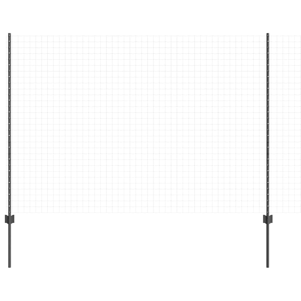Fence panels 44 pcs Grey Powder-coated steel