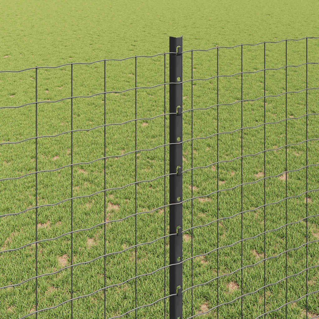 Sidabriniai tvorelių stulpai 44 pcs Pilka metalas